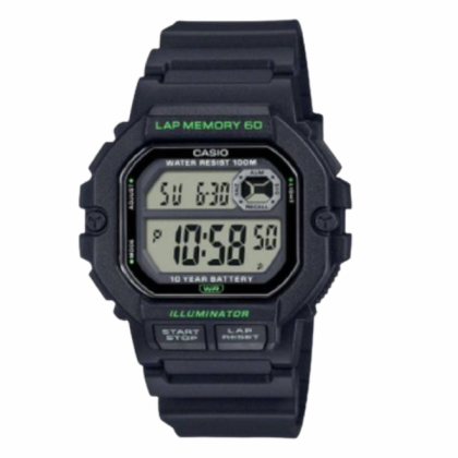 Casio General WS-1400H-1AV Black Resin Band Men Watch